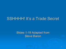 A Trade Secret is Information