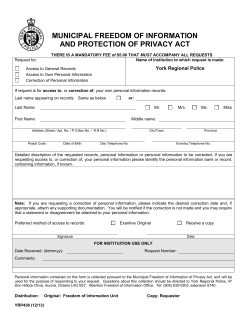 Municipal Freedom of Information