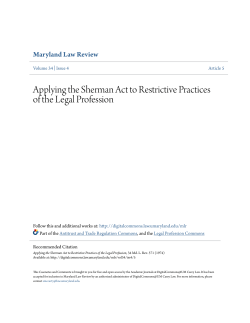 Applying the Sherman Act to Restrictive Practices of the Legal