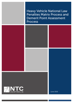 Heavy Vehicle National Law Penalties Matrix Process and Demerit