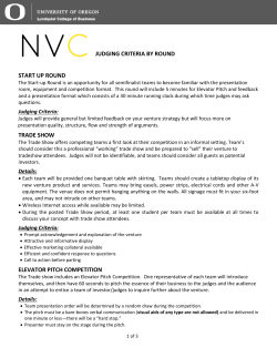 judging criteria by round start up round trade show elevator pitch
