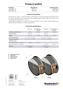 Gas filter SR 217/SR 218