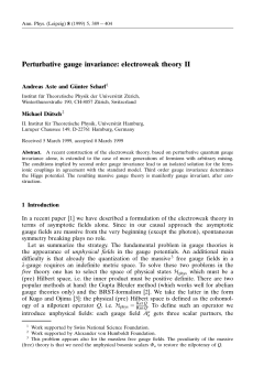 Perturbative gauge invariance: electroweak theory II