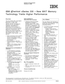 IBM xSeries 330 &mdash; New MXT Memory Technology Yields Higher