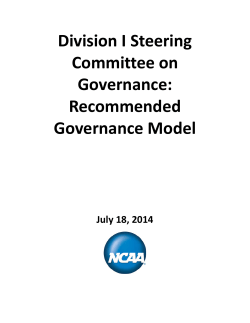 Division I Steering Committee on Governance
