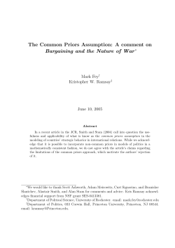 The Common Priors Assumption