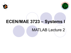 Matlab Lecture 2