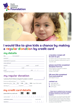 I would like to give kids a chance by making a regular donation by