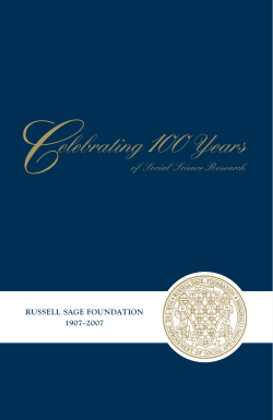 Celebrating 100Years - Russell Sage Foundation
