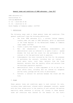 1 General terms and conditions of SPEE advocaten &ndash; June 2017