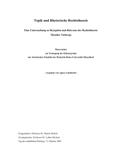 Topik und Rhetorische Rechtstheorie