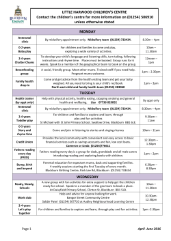 LITTLE HARWOOD CHILDREN`S CENTRE Contact