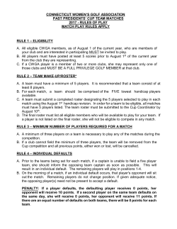 rules of play match play rules apply rule 1 a