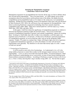 1 Resisting the Manipulation Argument: A Hard