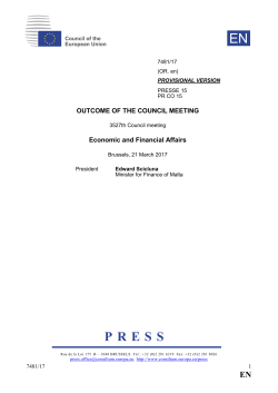 OUTCOME OF THE COUNCIL MEETING Economic and Financial