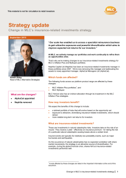 Changes in MLC`s insurance-related investments strategy