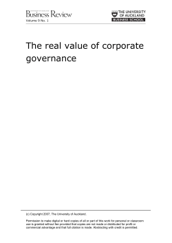 The real value of corporate governance