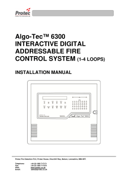 Algo-Tec&trade; 6300 INTERACTIVE DIGITAL ADDRESSABLE FIRE