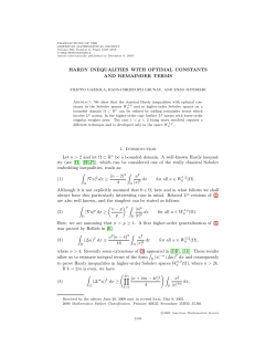 HARDY INEQUALITIES WITH OPTIMAL CONSTANTS AND
