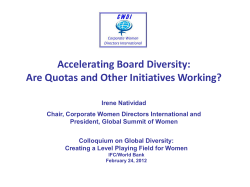 Irene Natividad, President, Global Summit of Women