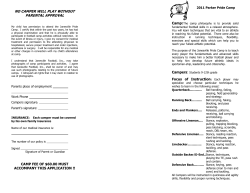 NO CAMPER WILL PLAY WITHOUT PARENTAL APPROVAL