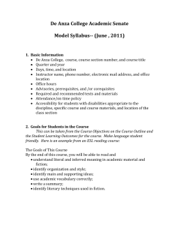 Model Course Syllabus