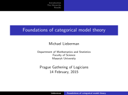 Foundations of categorical model theory