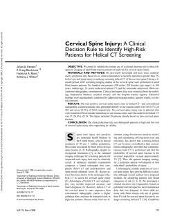 Cervical Spine Injury: A Clinical Decision Rule