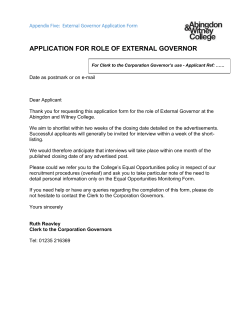 Appendix Five: External Governor Application Form