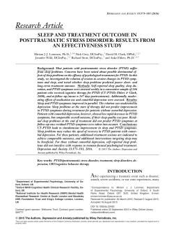 sleep and treatment outcome in posttraumatic stress disorder