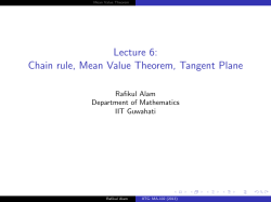 Lecture 6: Chain rule, Mean Value Theorem, Tangent