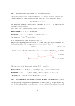 18.3 The backward algorithm and calculating P(x) 18.4 The posterior