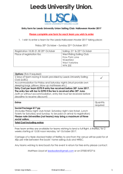 Entry Form - British Universities Sailing Association