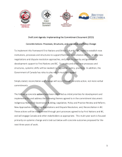 1 Draft Joint Agenda: Implementing the Commitment Document