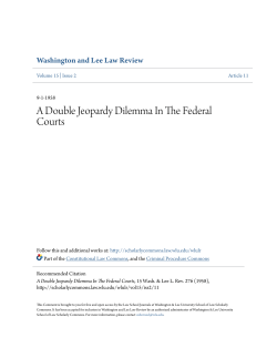 A Double Jeopardy Dilemma In The Federal Courts