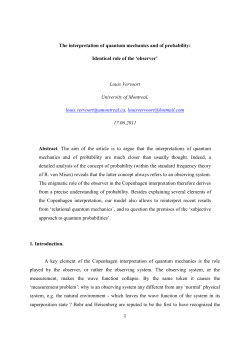 The interpretation of quantum mechanics and of probability