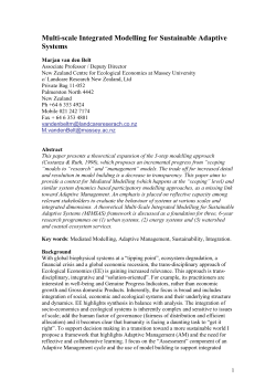 Multi scale Integrated Modelling for Sustainable Adaptive Systems