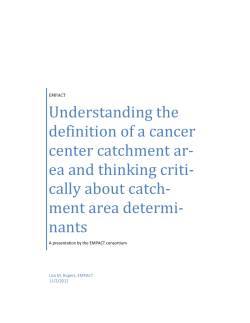 Understanding the definition of a cancer center catchment area and