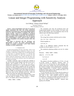 Linear and Integer Programming with Sensitivity Analysis