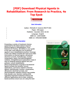 Physical Agents in Rehabilitation