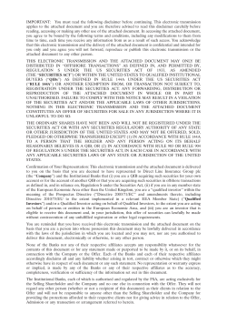 IMPORTANT: You must read the following disclaimer before