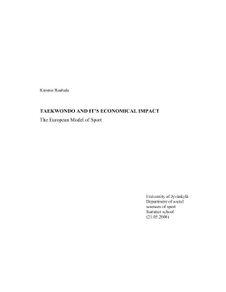 TAEKWONDO AND IT`S ECONOMICAL IMPACT The European
