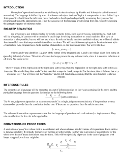 introduction big-step semantics inference rules derivations or proof
