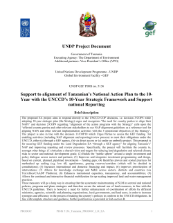 Prodoc -Alignment of Tanzania NAP to UNCCD