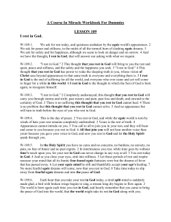 A Course In Miracle Workbook For Dummies LESSON 109 I rest in