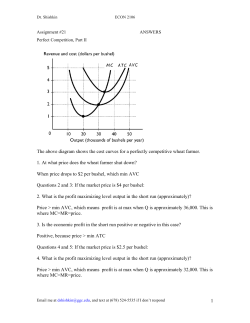 1 The above diagram shows the cost curves for a perfectly