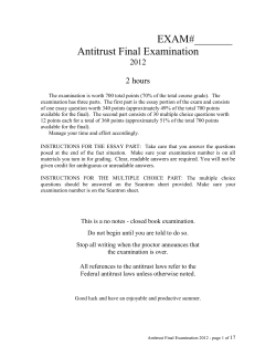 Antitrust Exam - UNH Law Library