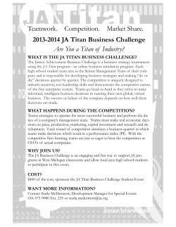 Teamwork. Competition. Market Share. 2013-2014 JA