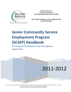 Senior Community Service Employment Program (SCSEP) Handbook