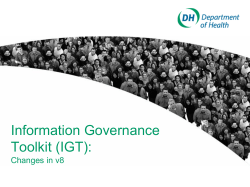 Information Governance Toolkit Version 8